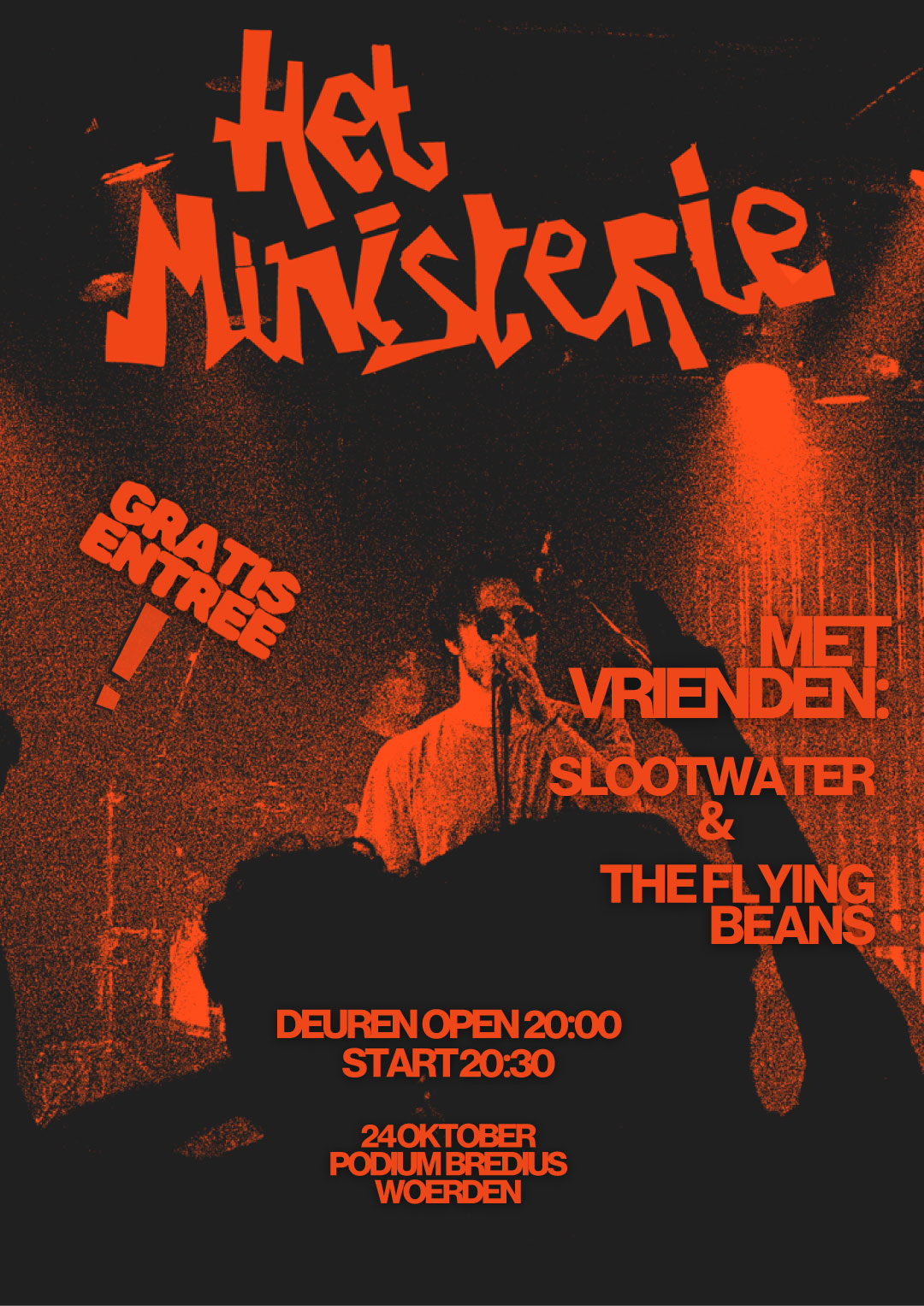 Ministerie + Slootwater + Flying Beans @ Podium Bredius - zaterdag 24 oktober 2026
